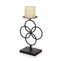 Support de bougie en métal artisanal sans flamme, décor classique, écologique, élégant centre de table, accent vintage pour l'intérieur de la maison