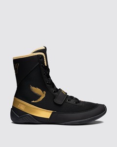 Zapatos de boxeo personalizados 100% de cuero vacuno genuino de primera calidad, color negro y dorado, ligeros, para boxeo. - Product Image 2