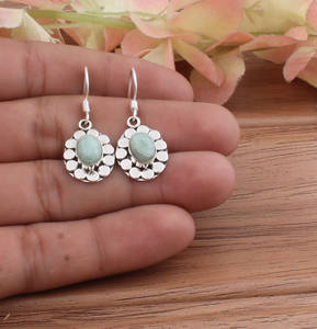 ต่างหูลาร์ิมาธรรมชาติทรงหยดน้ำ เงินแท้ 925 ดีไซน์หรูหรา สำหรับผู้หญิง เหมาะสำหรับงานปาร์ตี้ ขายส่ง - Product Image 3