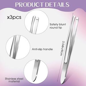 Precision Round Tip Eyebrow Tweezer Comfortable Flat Tip Hair <b>Removal</b> <b>Tool</b> for Brow Shaping Facial Grooming and Everyday Beauty - Product Image 2