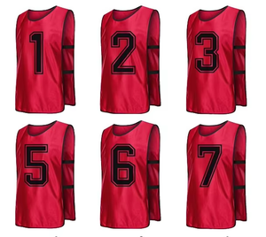 Gilet d'entraînement de football personnalisé sublimé unisexe adulte en polyester à séchage rapide sans manches col rond avec numéro et logo imprimés à l'avant - Product Image 5
