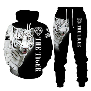 Conjunto Deportivo Unisex con Capucha y Estampado Gráfico Completo Teh Lion 2 en 1, Ropa Casual de Primavera, 320g Poliéster/Algodón Sublimado - Product Image 2