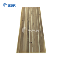 SSR VINA - Plan de travail en bois d'acacia à bord collé - Plan de travail en bois d'acacia à bord vivant - Plan de travail de table à manger en bois d'acacia à lattes continues