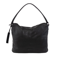 Sac Hobo de Luxe en Cuir Véritable Noir pour Femme, Grande Capacité, Fermeture Éclair, Bandoulière Unique, Style Vintage
