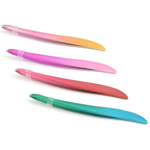 Juego de Pinzas para Pestañas de Alta Calidad con Punta Curva, Pinzas para Cejas de Acero Inoxidable, Antiestáticas, Ligeras y Reutilizables - Product Image 1