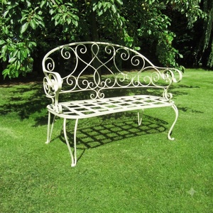 Luxury Classic European Wrought Iron <b>Garden</b> <b>Bench</b> Hand Forged Artistic <b>Metal</b> Seating Powder Coated Outdoor Park 2-Seater KHP - Product Image 4
