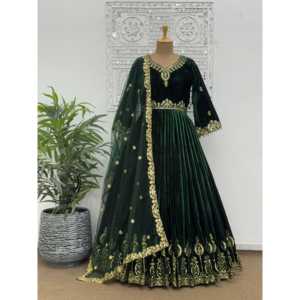 Robe de soirée élégante, magnifique robe longue avec broderie et paillettes, y compris le design de dupatta pent - Product Image 6