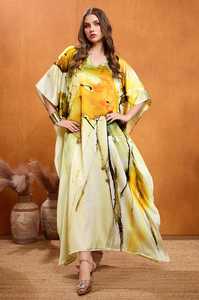 Hot sale Designer Turkish Style <b>Kaftan</b> Kurta Women Polyester Handmade Batwing Sleeves V Neck Regular Fit Flared Hem Midi Short - Product Image 5