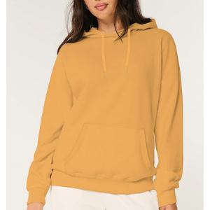 Women's Mustard <b>Yellow</b> Hooded Pullover Sweatshirt Long Sleeve Solid Knitted <b>Hoodie</b> Front Pocket Autumn - Product Image 1