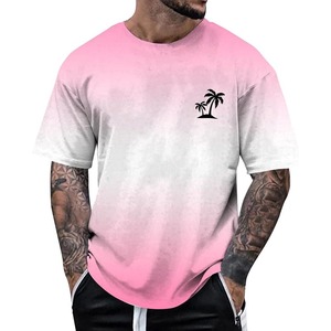 T-shirts décontractés à imprimé palmier, coupe ample, respirants et à séchage rapide - Product Image 6