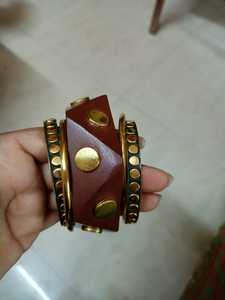 Brazaletes de Madera Estilo Bohemio Vintage con Incrustaciones de Alambre de Latón Hechas a Mano para Mujer, Joyería Étnica para Fiestas - Product Image 3