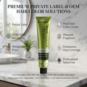 Crème colorante pour cheveux sans ammoniaque, design d'emballage personnalisé, 200 couleurs - Product Image 1