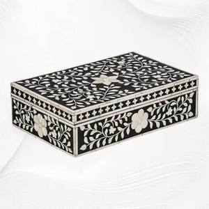 Cajas de Joyería de Madera con Incrustaciones de Hueso de ILAHI, Ecológicas, Ovaladas, de Lujo, Artesanales, para Protección y Almacenamiento de Joyas, al Mejor Precio al por Mayor - Product Image 3