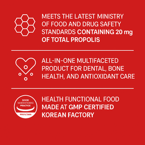 Comprimés de Propolis OEM avec Calcium, Vitamine C et Flavonoïdes – Complément Quotidien pour la Santé Dentaire et Osseuse des Adultes – Fabriqué en Corée – 1250mg - Product Image 4