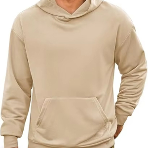 เสื้อฮู้ดผู้ชายสีพื้น ทรงปกติ ผ้าฝ้ายฟลีซ 100% สวมใส่สบาย มีกระเป๋าหน้า เหมาะสำหรับฤดูหนาว ระบายอากาศได้ดี แห้งเร็ว - Product Image 4