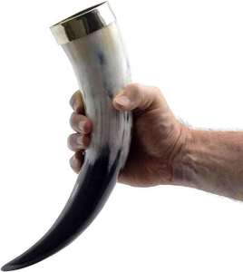 Nouveau Produit Phare : Corne à Boire Viking Médiévale Sculptée à la Main en Corne de Buffle, avec Supports en Fer, pour Boire de la Bière, en Cornes Naturelles - Product Image 5