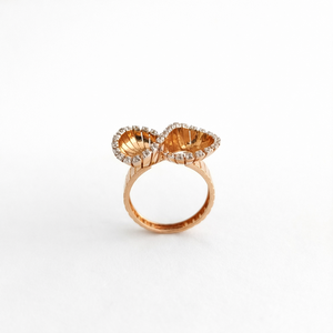 18K Rose Gold Diamond Infinity Twist Double Loop <b>Statement</b> <b>Ring</b> for Women Elegant Wedding Party Wear Gift Fine Jewelry High - Product Image 2