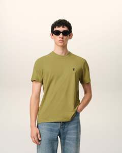 เสื้อยืดแขนราแกลนผู้ชาย สีครีมเขียว แต่งลายปักหัวใจ ทรงปกติ ผ้าเจอร์ซีย์คอตตอน คอกลม สไตล์ลำลอง - Product Image 6