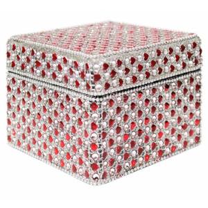 Boîte à Bijoux Personnalisée avec Perles et Miroir, Organisateur pour Tikka Kumkum ou Cadeau de Mariage, Petite Boîte de Rangement Portable pour Bijoux - Product Image 2