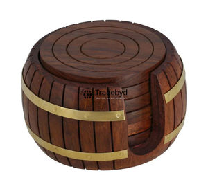 Ensemble de sous-verres carrés en bois faits à la main de luxe, qualité supérieure, couleurs personnalisables pour les tables à manger à domicile, mariages/fêtes Tradebyd - Product Image 2