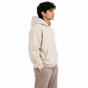 Sudadera con Capucha Oversize Unisex Beige de GYM ACTIVE ENTERPRISES, Personalizable, Antiarrugas, de Forro Polar, Estilo Urbano - Product Image 2