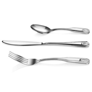 Polished Stainless Steel <b>Flatware</b> Set With Elegant Design Three Piece Cutlery Perfect For Wedding Restaurant And Dessert Serving - Product Image 2
