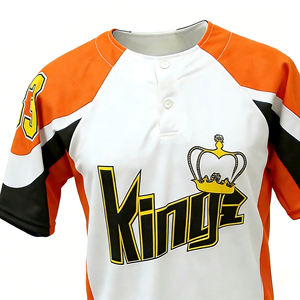 Maillot de baseball personnalisé à manches raglan contrastées, col Henley, 100 % polyester, anti-humidité, respirant, fabricant OEM en gros - Product Image 2