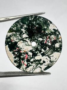 หน้าปัดนาฬิกาหินมอสอาเกตสีขาวทรงแบนขนาด 28.5 มม. หนา 0.8 มม. ขัดเงา (อัญมณีและหิน) - Product Image 2