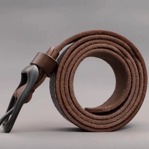 Cinturón de Cuero Vacuno de Primera Capa con Hebilla de Aleación de 3.7cm de Ancho para Hombre, Estilo Vintage para Jeans con Diseño Casual Sencillo - Product Image 6
