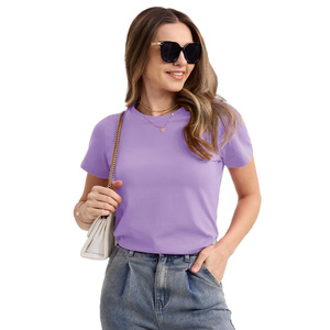 Camiseta Casual de Algodón para Mujer, Suave y Transpirable, de Manga Corta y Cuello Redondo, para Uso Diario, Moda Femenina, Venta al Por Mayor - Product Image 1