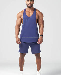 Camiseta sin mangas atlética de poliéster 100% personalizada al por mayor para hombre, camiseta sin mangas suave que absorbe la humedad, ligera, transpirable, tejida con estampado en blanco - Product Image 5