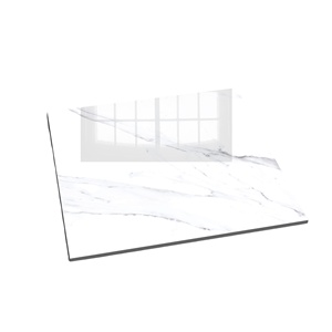 Nouveauté, porcelaine polie aspect marbre émaillée blanche de conception spéciale 600x600mm pour restaurant - Product Image 1