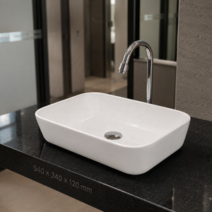 Rectangle Bathroom Sink Floor <b>Mounted</b> Minimalist Design Smooth Surface White Basin - Product Image 5