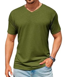 Camiseta Casual de Manga Corta con Cuello en V, Corte Regular para Comodidad Diaria y Uso Relajado - Product Image 1
