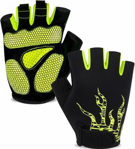 Orha International OI-CG-97 <b>Half</b> Finger Weight Lifting Gloves Blue Flame Design Non <b>Slip</b> Hook Loop Closure Unisex Outdoor - Product Image 6
