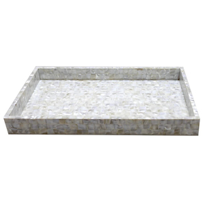 Luxury Handcrafted Mother Of Pearl Inlay Serving Tray Natural Shell <b>Decorative</b> Vanity Tray For Coffee Table & Home Kitchen Decor - Product Image 5