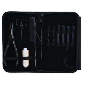 New Hair Extension <b>Tools</b> <b>Kit</b> Flat Crimping Plier Loop <b>Tool</b> Wig Thread <b>Mini</b> Scissor Big Styling Sectioning Clips Tail Comb Needle - Product Image 6