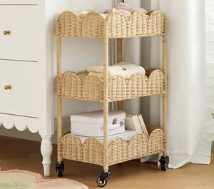 Premium rattan wall shelf with an elegant shape, handcrafted from natural materials, ideal for stylish kids’ <b>spaces</b>. - Product Image 4