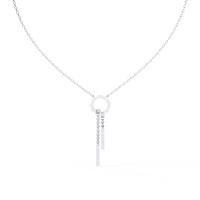 Pendentif en diamant de laboratoire VEER DIAMOND VP-22 unisexe, couleur D, taille poire émeraude, avec chaîne en or, pierres latérales synthétiques certifiées IGI