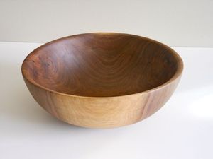 Grand saladier rond en bois naturel poli, écologique - Product Image 5