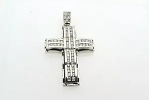 Collar con Colgante de Cruz de Moissanita, Plata de Ley 925, Chapado en Oro, Colgante con Incrustaciones de Diamantes, Joyería de Lujo, Regalo para Hombres y Mujeres - Product Image 3