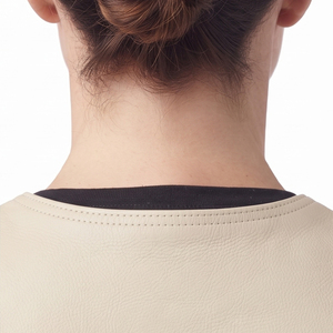 Gilet de moto en cuir véritable pour femme, décontracté, respirant, hiver, col en V, avec boutons sur le côté - Product Image 4