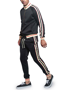 Men's Gym Zipper Tracksuit Stretch Sportswear Full Sleeve Jacket Matching Bottoms Comfortable <b>Athletic</b> Performance Apparel - Product Image 5