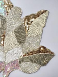 Set de table rond bohème en tissu avec perles et sequins, fait main, durable, diamètre 400 mm, épaisseur 3 mm - Product Image 5