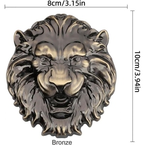 Wolf Head Aluminum 3D Animal <b>Decorative</b> Badge <b>Sticker</b> for <b>Wall</b> <b>Decoration</b> Extravagant Artistic Design - Product Image 4