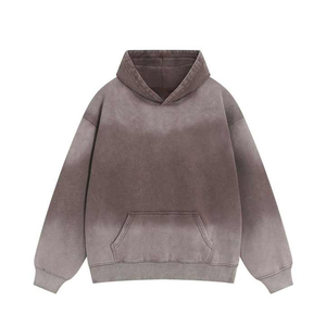 เสื้อฮู้ดดี้โอเวอร์ไซส์ผู้ชาย สีพื้น มีกระเป๋า น้ำหนักเบา สไตล์สตรีทแวร์ เสื้อผ้าฤดูหนาว ผลิตจากผ้าโพลีเอสเตอร์/คอตตอน ผ้าเฟรนช์เทอร์รี่ถัก - Product Image 2