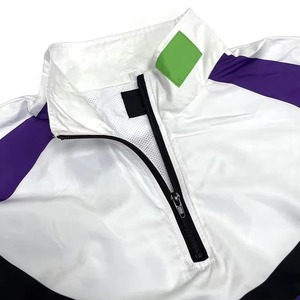 Ensemble de survêtement coupe-vent pour homme, veste à manches longues 100% nylon froissé à fermeture éclair intégrale et pantalon cargo, 2 pièces, streetwear, tenue de sport - Product Image 2