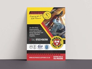 Response Fluid Power Brochure Flyer Rectangular <b>Kraft</b> Paper UV Printed High-End Folded Mailer <b>Box</b> with Handle Embossed Design - Product Image 1