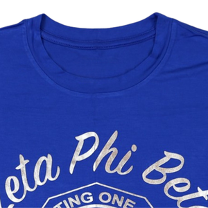 เสื้อยืดฟอยล์ Zeta Phi Beta Centennial สำหรับผู้หญิง สีน้ำเงินรอยัล ZPB 1920 2020 ฉลองครบรอบ ลายกราฟิก เสื้อผ้าชมรม - Product Image 4