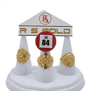 แหวนทองคำแท้ 22k สำหรับผู้หญิง ดีไซน์ลายดอกไม้แบบดั้งเดิม แหวนทองคำแท้ลายฉลุหรูหรา เครื่องประดับเจ้าสาวงานแต่งงาน - Product Image 1